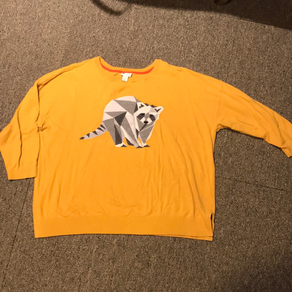 Geometric raccoon sweater